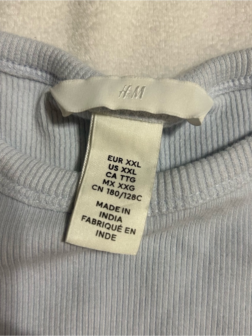 H&M Light Blue Ribbed Crop Tank - Picture 2 of 2
